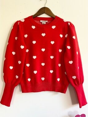 NWT Nanette Lepore Red Heart Sweater Small